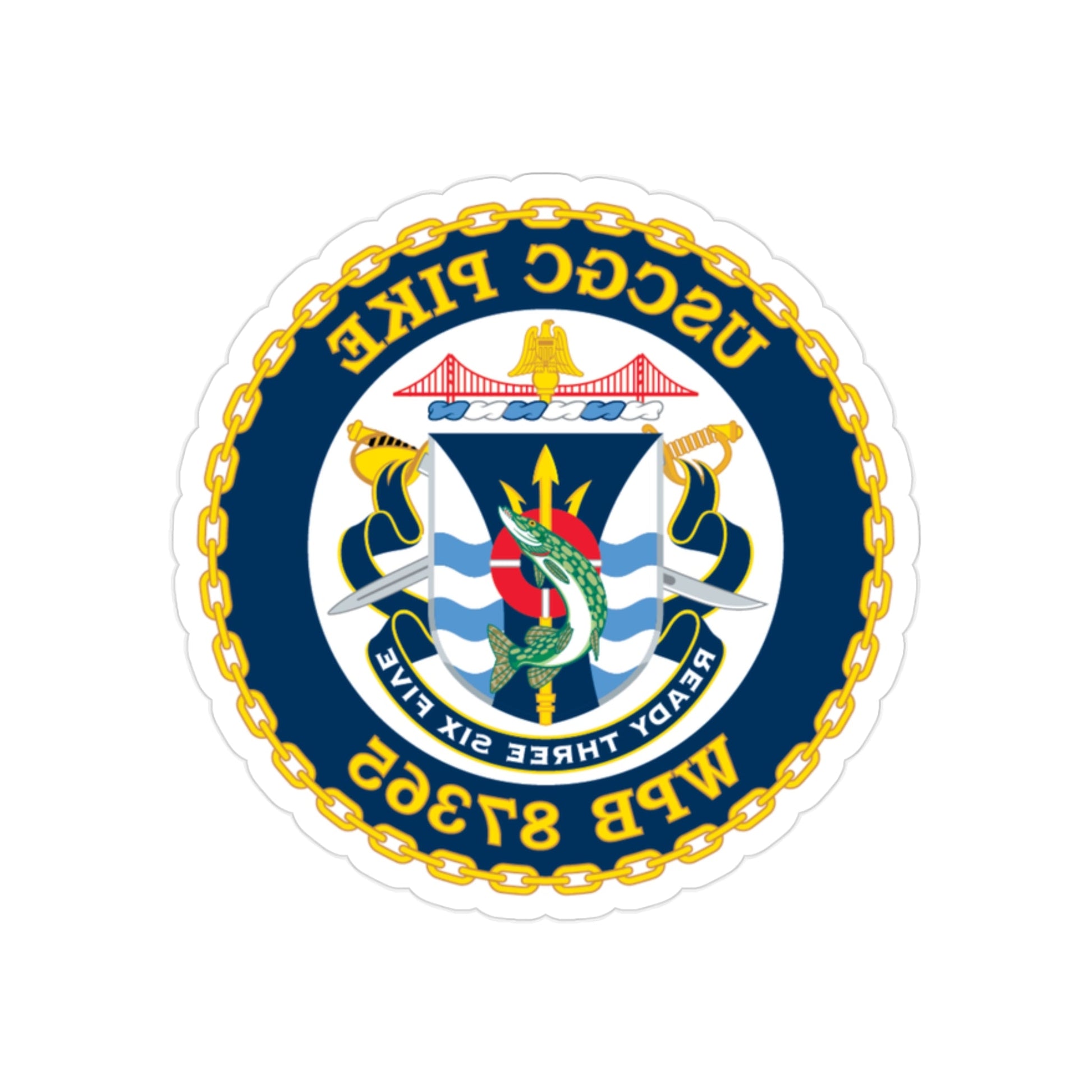 USCGC Plke WPB 87365 NEW 2010 (U.S. Coast Guard) REVERSE PRINT Transparent STICKER-2" × 2"-The Sticker Space