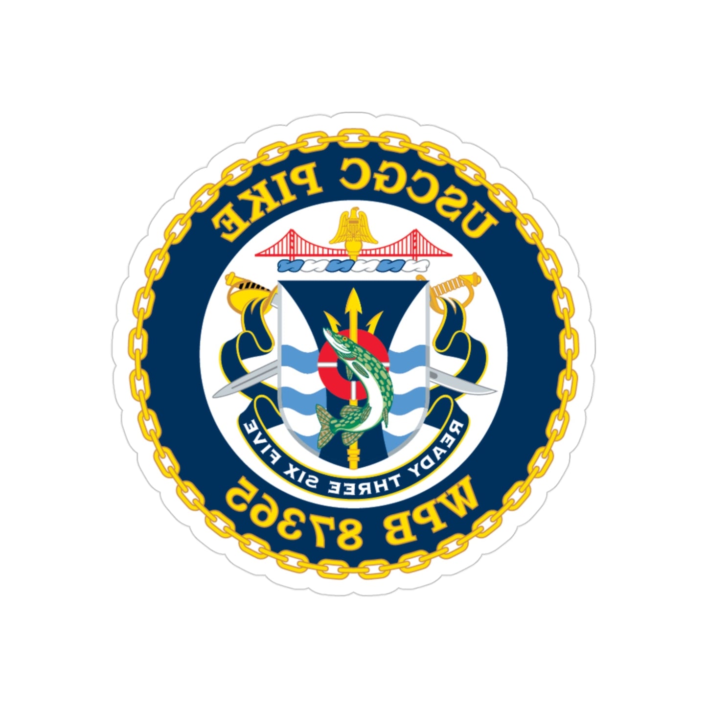 USCGC Plke WPB 87365 NEW 2010 (U.S. Coast Guard) REVERSE PRINT Transparent STICKER-3" × 3"-The Sticker Space