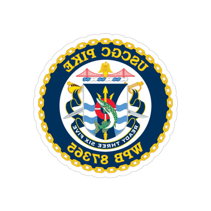 USCGC Plke WPB 87365 NEW 2010 (U.S. Coast Guard) REVERSE PRINT Transparent STICKER-4" × 4"-The Sticker Space