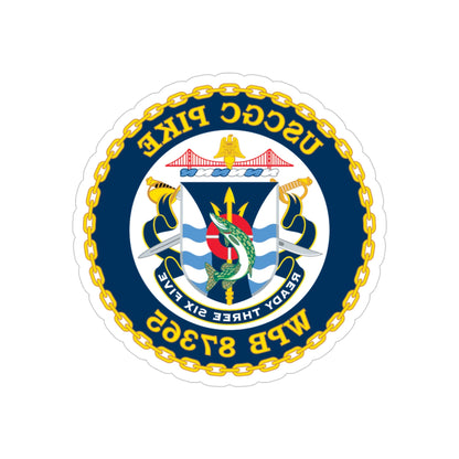 USCGC Plke WPB 87365 NEW 2010 (U.S. Coast Guard) REVERSE PRINT Transparent STICKER-5" × 5"-The Sticker Space