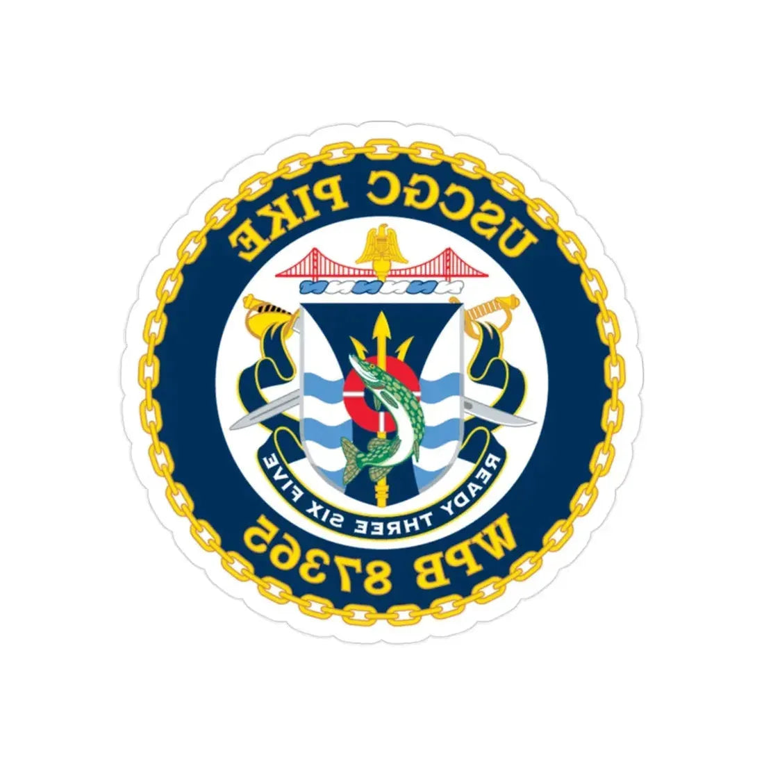 USCGC Plke WPB 87365 NEW 2010 (U.S. Coast Guard) REVERSE PRINT Transparent Die-Cut STICKER 2 Inch Die-Cut Transparent - The Sticker Space