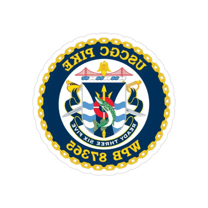 USCGC Plke WPB 87365 NEW 2010 (U.S. Coast Guard) REVERSE PRINT Transparent Die-Cut STICKER 2 Inch Die-Cut Transparent - The Sticker Space