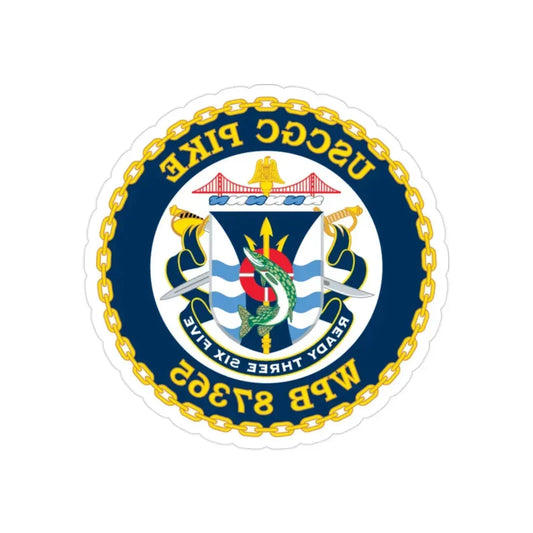 USCGC Plke WPB 87365 NEW 2010 (U.S. Coast Guard) REVERSE PRINT Transparent Die-Cut STICKER 2 Inch Die-Cut Transparent - The Sticker Space