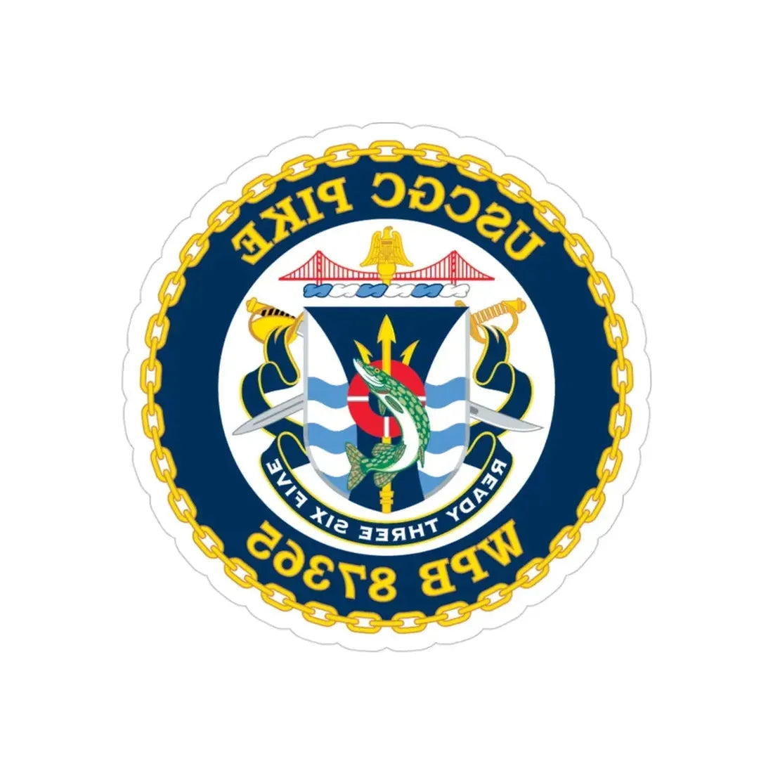 USCGC Plke WPB 87365 NEW 2010 (U.S. Coast Guard) REVERSE PRINT Transparent Die-Cut STICKER 3 Inch Die-Cut Transparent - The Sticker Space