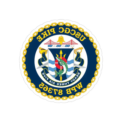 USCGC Plke WPB 87365 NEW 2010 (U.S. Coast Guard) REVERSE PRINT Transparent Die-Cut STICKER 3 Inch Die-Cut Transparent - The Sticker Space