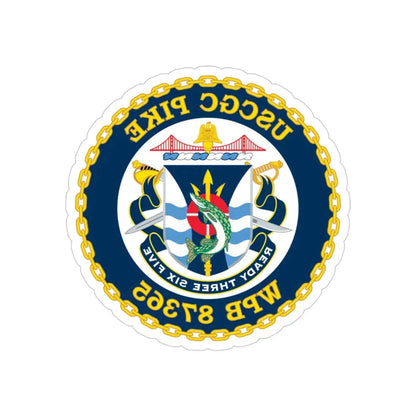 USCGC Plke WPB 87365 NEW 2010 (U.S. Coast Guard) REVERSE PRINT Transparent Die-Cut STICKER 4 Inch Die-Cut Transparent - The Sticker Space
