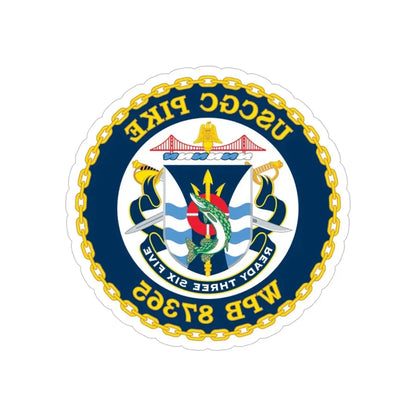 USCGC Plke WPB 87365 NEW 2010 (U.S. Coast Guard) REVERSE PRINT Transparent Die-Cut STICKER 6 Inch Die-Cut Transparent - The Sticker Space