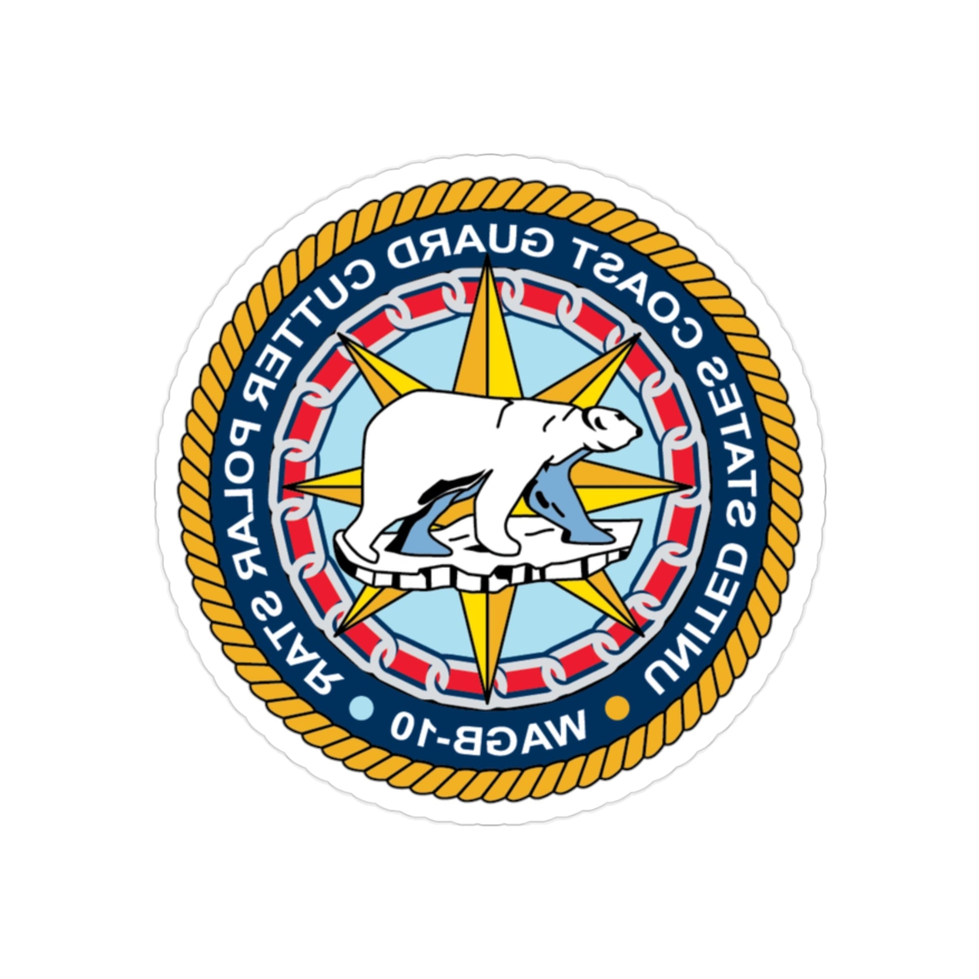 USCGC Polar Star WAGB 10 (U.S. Coast Guard) REVERSE PRINT Transparent STICKER-2" × 2"-The Sticker Space