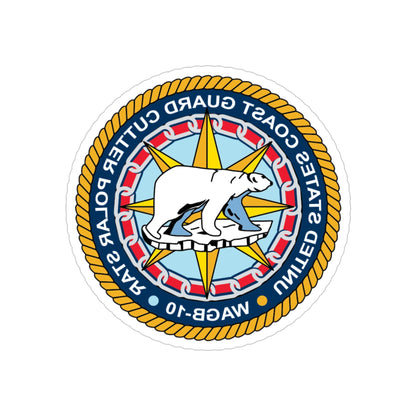 USCGC Polar Star WAGB 10 (U.S. Coast Guard) REVERSE PRINT Transparent STICKER-4" × 4"-The Sticker Space