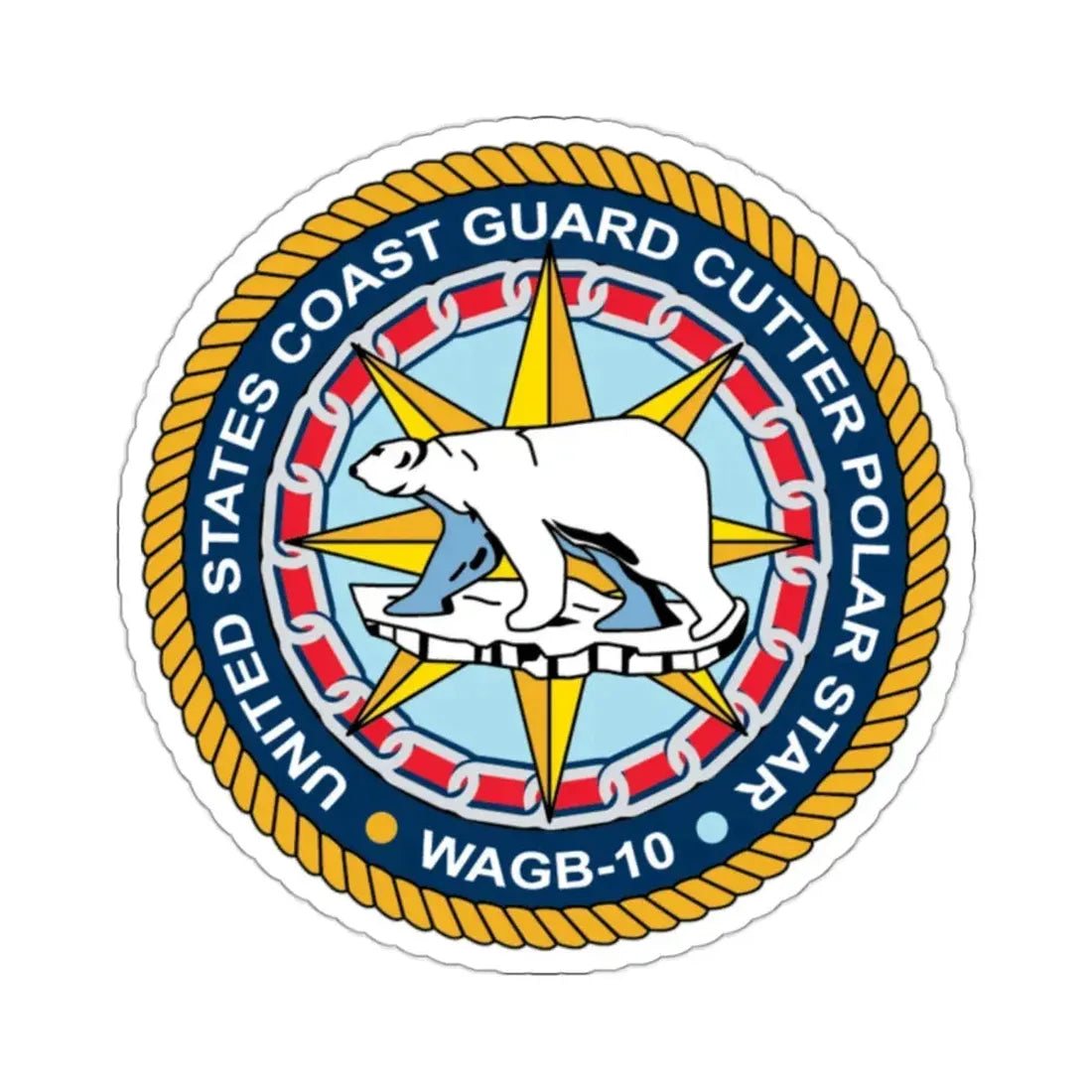 USCGC Polar Star WAGB 10 (U.S. Coast Guard) STICKER Vinyl Kiss-Cut Decal 2 Inch White - The Sticker Space