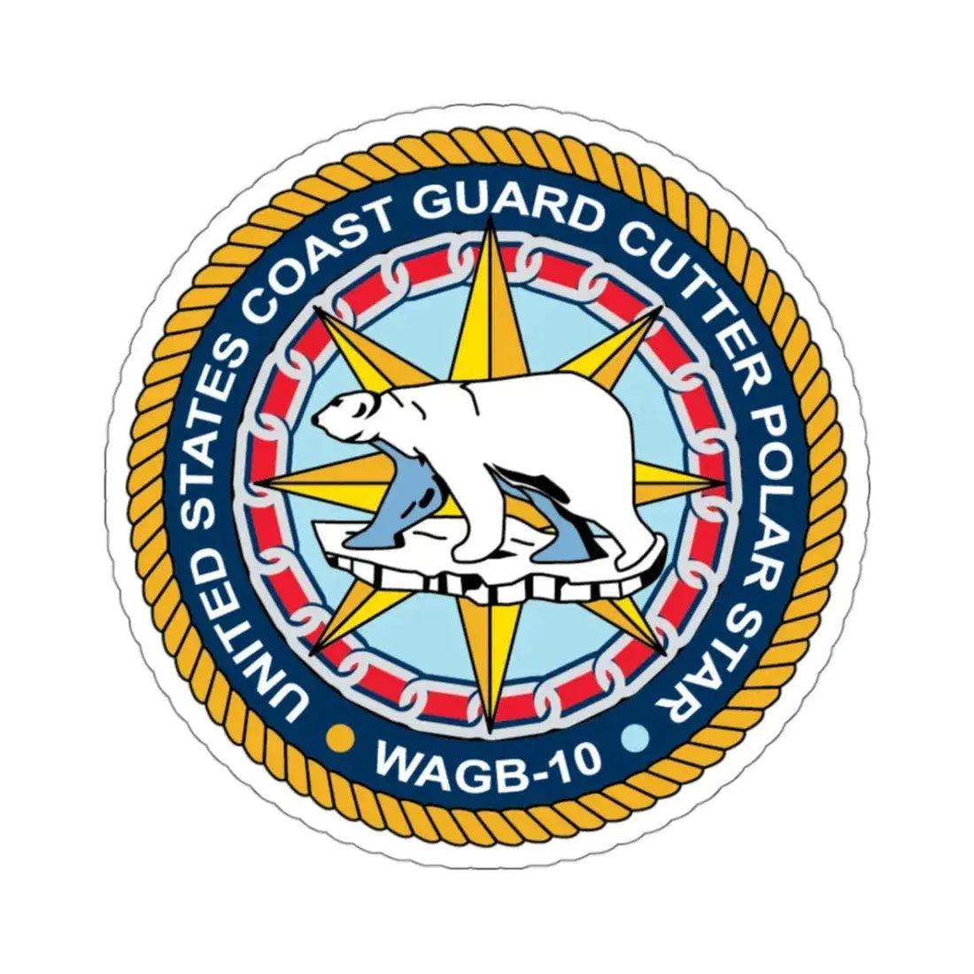 USCGC Polar Star WAGB 10 (U.S. Coast Guard) STICKER Vinyl Kiss-Cut Decal 3 Inch White - The Sticker Space