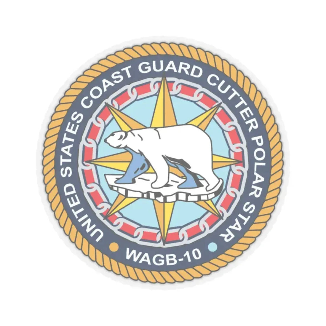 USCGC Polar Star WAGB 10 (U.S. Coast Guard) STICKER Vinyl Kiss-Cut Decal 4 Inch Transparent - The Sticker Space
