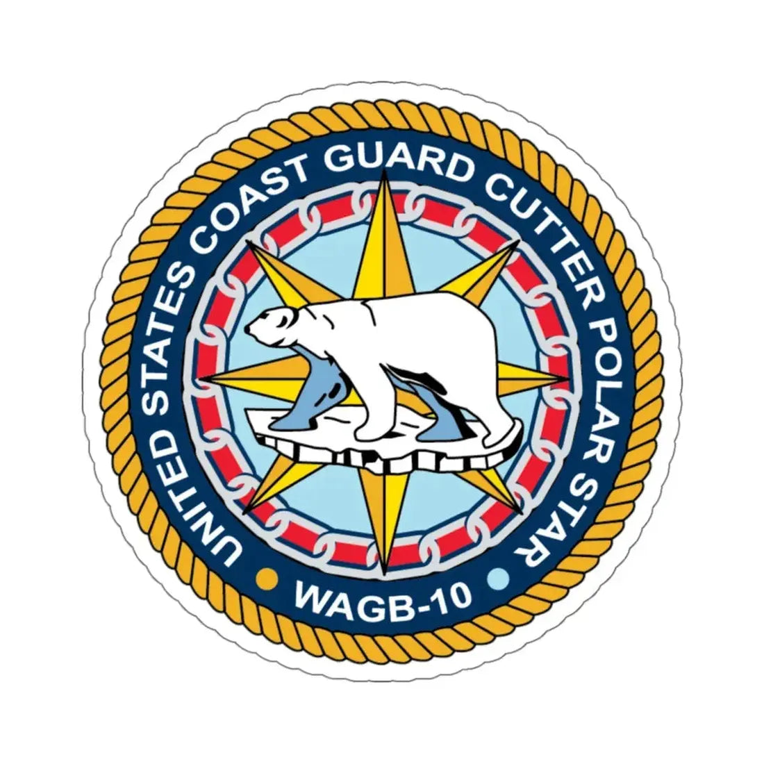 USCGC Polar Star WAGB 10 (U.S. Coast Guard) STICKER Vinyl Kiss-Cut Decal 4 Inch White - The Sticker Space