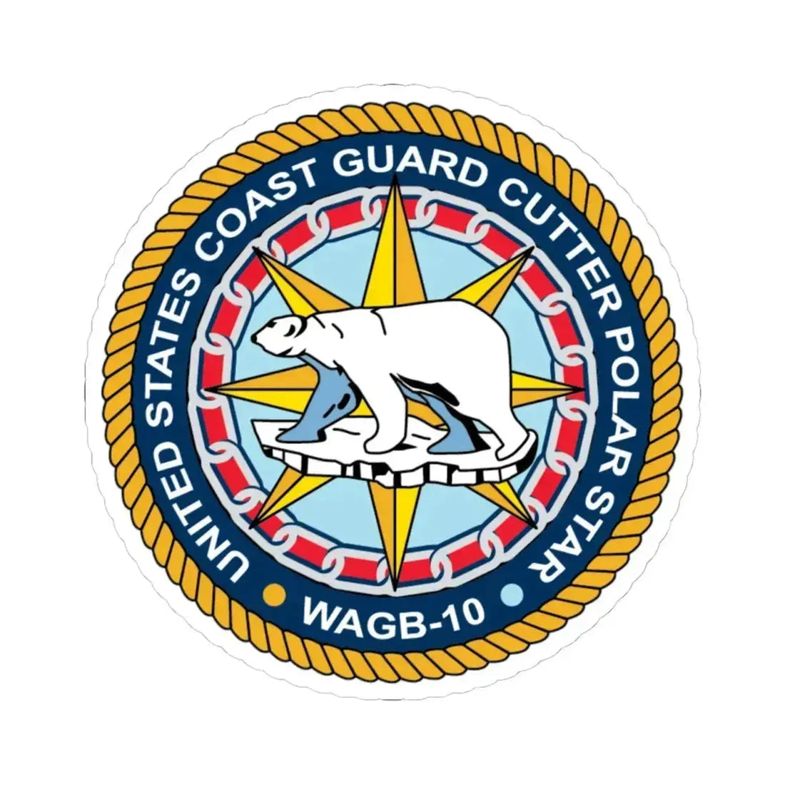USCGC Polar Star WAGB 10 (U.S. Coast Guard) STICKER Vinyl Kiss-Cut Decal 4 Inch White - The Sticker Space