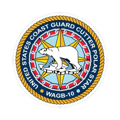 USCGC Polar Star WAGB 10 (U.S. Coast Guard) STICKER Vinyl Kiss-Cut Decal 4 Inch White - The Sticker Space