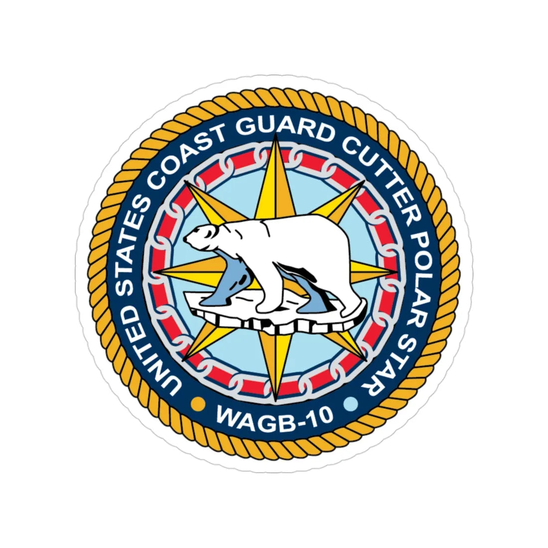 USCGC Polar Star WAGB 10 (U.S. Coast Guard) Transparent STICKER Die-Cut Vinyl Decal 3 Inch - The Sticker Space