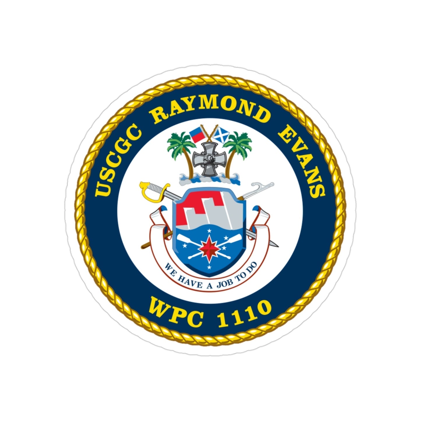 USCGC Raymond Evans WPC 1110 (U.S. Coast Guard) Transparent STICKER Die-Cut Vinyl Decal-3 Inch-The Sticker Space