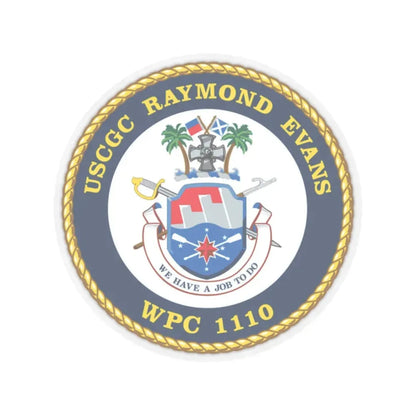 USCGC Raymond Evans WPC 1110 (U.S. Coast Guard) STICKER Vinyl Kiss-Cut Decal 2 Inch Transparent - The Sticker Space
