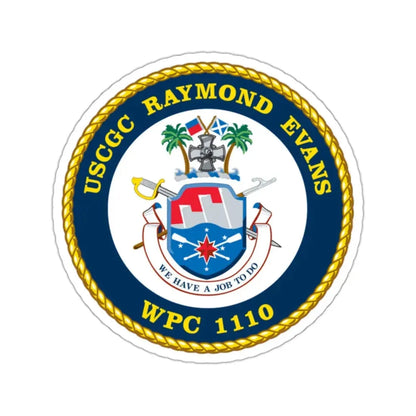 USCGC Raymond Evans WPC 1110 (U.S. Coast Guard) STICKER Vinyl Kiss-Cut Decal 2 Inch White - The Sticker Space