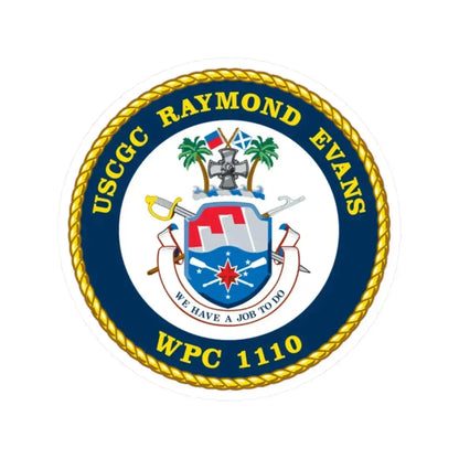 USCGC Raymond Evans WPC 1110 (U.S. Coast Guard) STICKER Vinyl Kiss-Cut Decal 2 Inch White - The Sticker Space