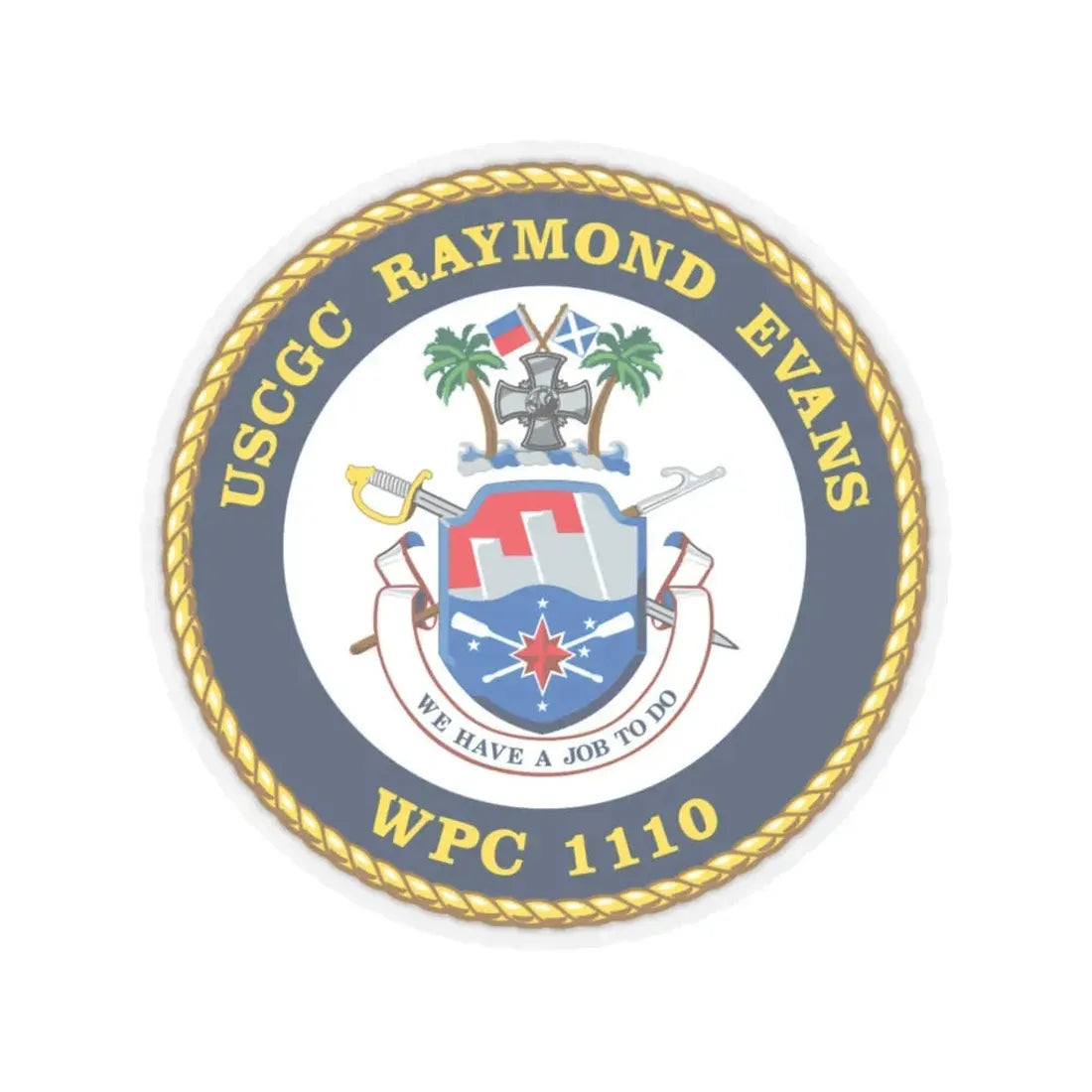 USCGC Raymond Evans WPC 1110 (U.S. Coast Guard) STICKER Vinyl Kiss-Cut Decal 3 Inch Transparent - The Sticker Space