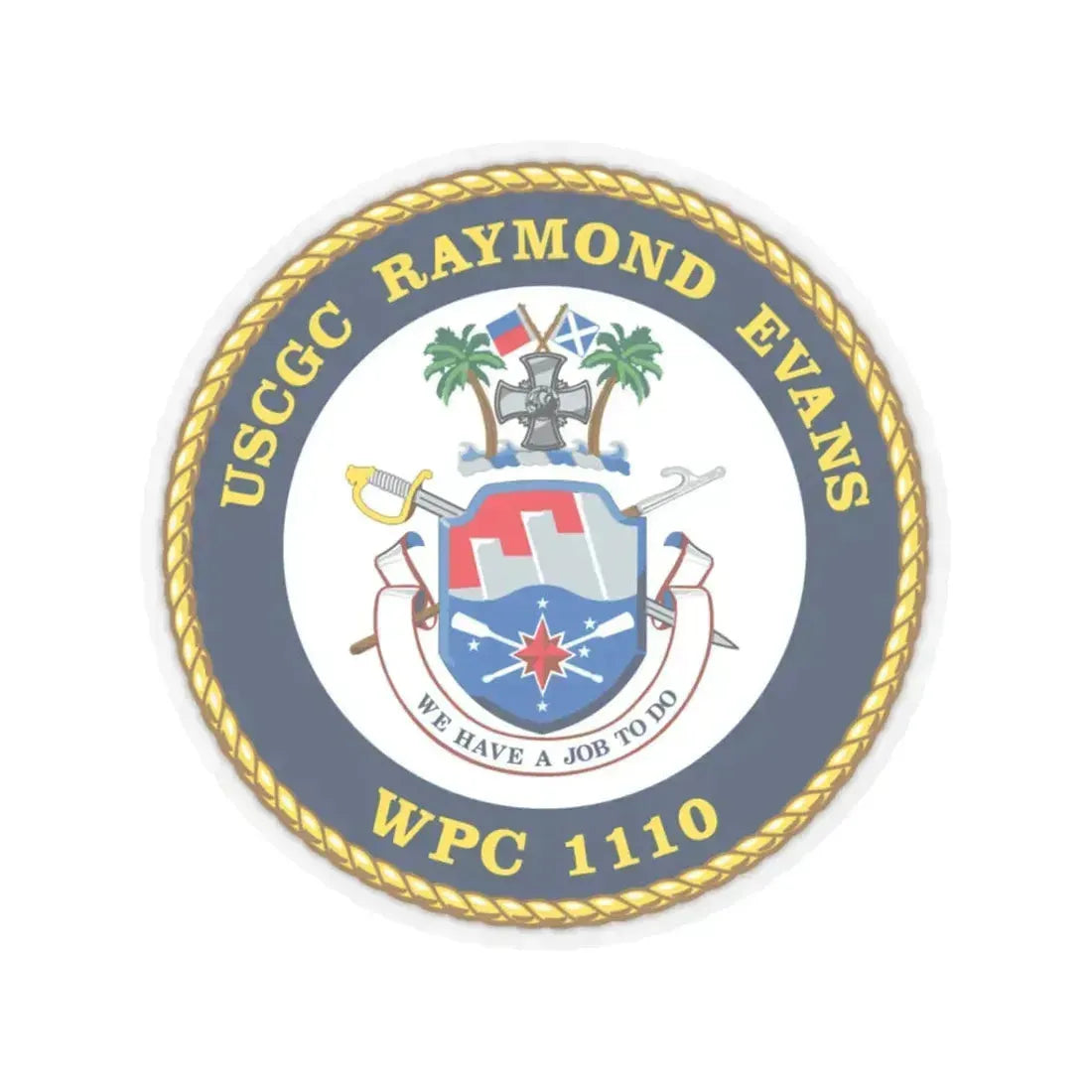 USCGC Raymond Evans WPC 1110 (U.S. Coast Guard) STICKER Vinyl Kiss-Cut Decal 3 Inch Transparent - The Sticker Space