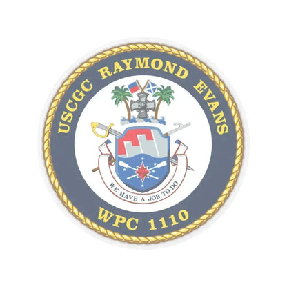 USCGC Raymond Evans WPC 1110 (U.S. Coast Guard) STICKER Vinyl Kiss-Cut Decal 3 Inch Transparent - The Sticker Space
