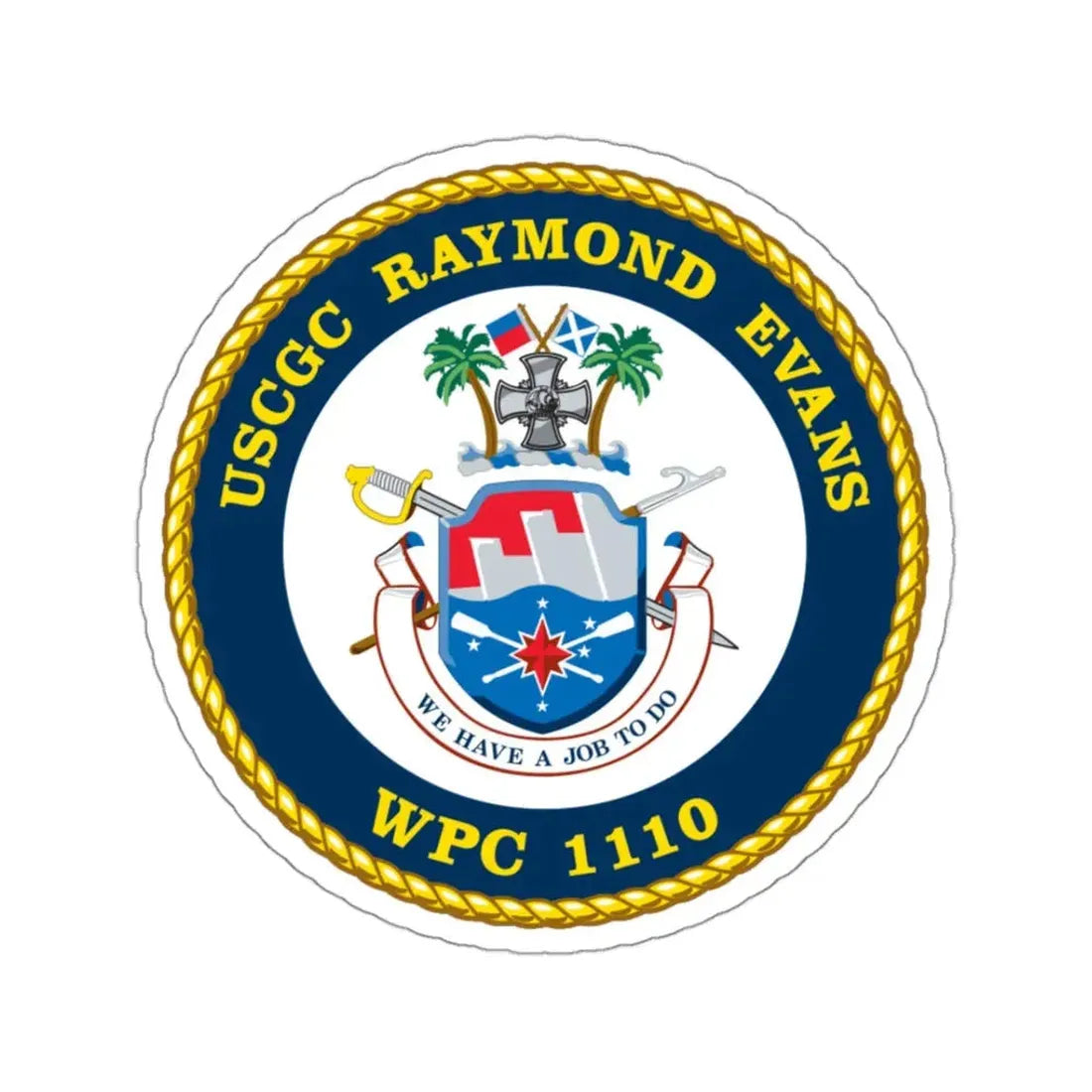 USCGC Raymond Evans WPC 1110 (U.S. Coast Guard) STICKER Vinyl Kiss-Cut Decal 3 Inch White - The Sticker Space
