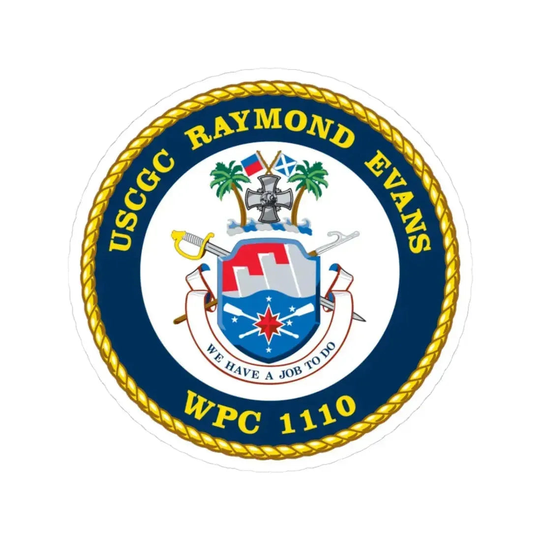 USCGC Raymond Evans WPC 1110 (U.S. Coast Guard) STICKER Vinyl Kiss-Cut Decal 3 Inch White - The Sticker Space
