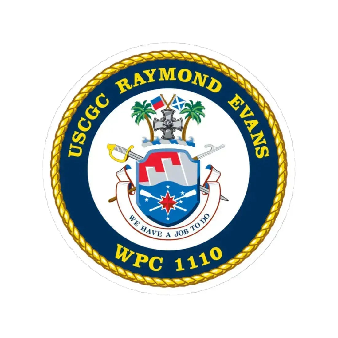 USCGC Raymond Evans WPC 1110 (U.S. Coast Guard) STICKER Vinyl Kiss-Cut Decal 3 Inch White - The Sticker Space