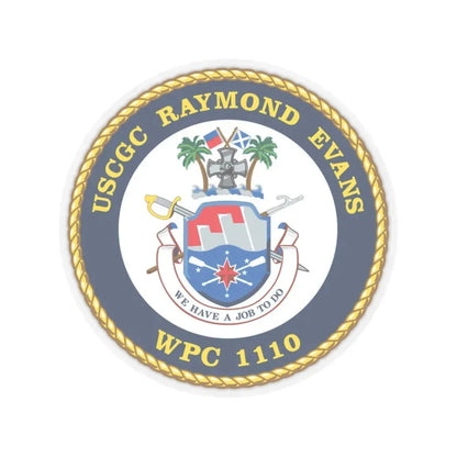 USCGC Raymond Evans WPC 1110 (U.S. Coast Guard) STICKER Vinyl Kiss-Cut Decal 4 Inch Transparent - The Sticker Space