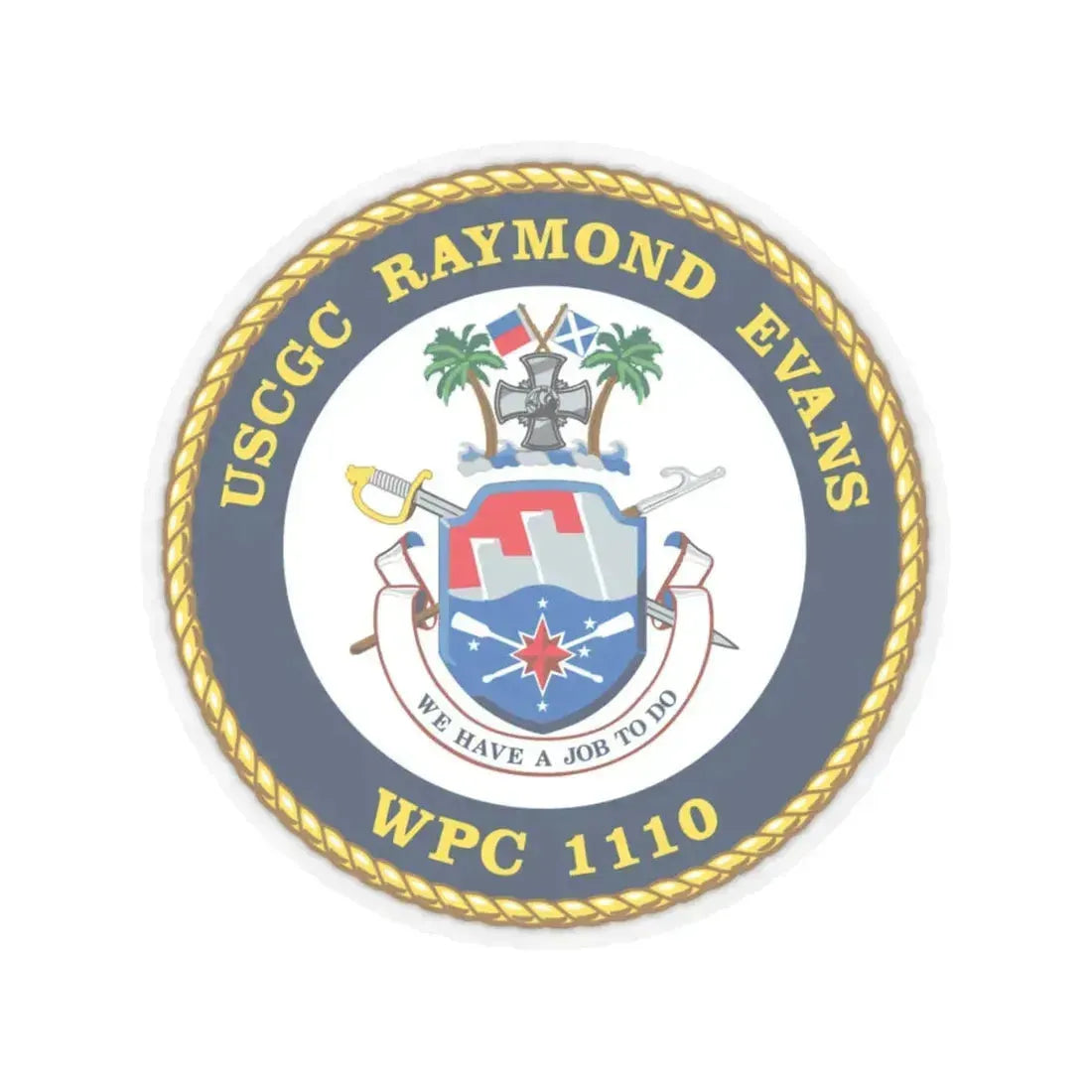 USCGC Raymond Evans WPC 1110 (U.S. Coast Guard) STICKER Vinyl Kiss-Cut Decal 4 Inch Transparent - The Sticker Space