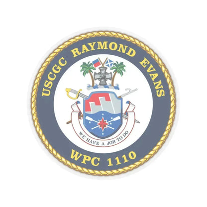 USCGC Raymond Evans WPC 1110 (U.S. Coast Guard) STICKER Vinyl Kiss-Cut Decal 4 Inch Transparent - The Sticker Space