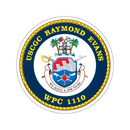 USCGC Raymond Evans WPC 1110 (U.S. Coast Guard) STICKER Vinyl Kiss-Cut Decal 4 Inch White - The Sticker Space