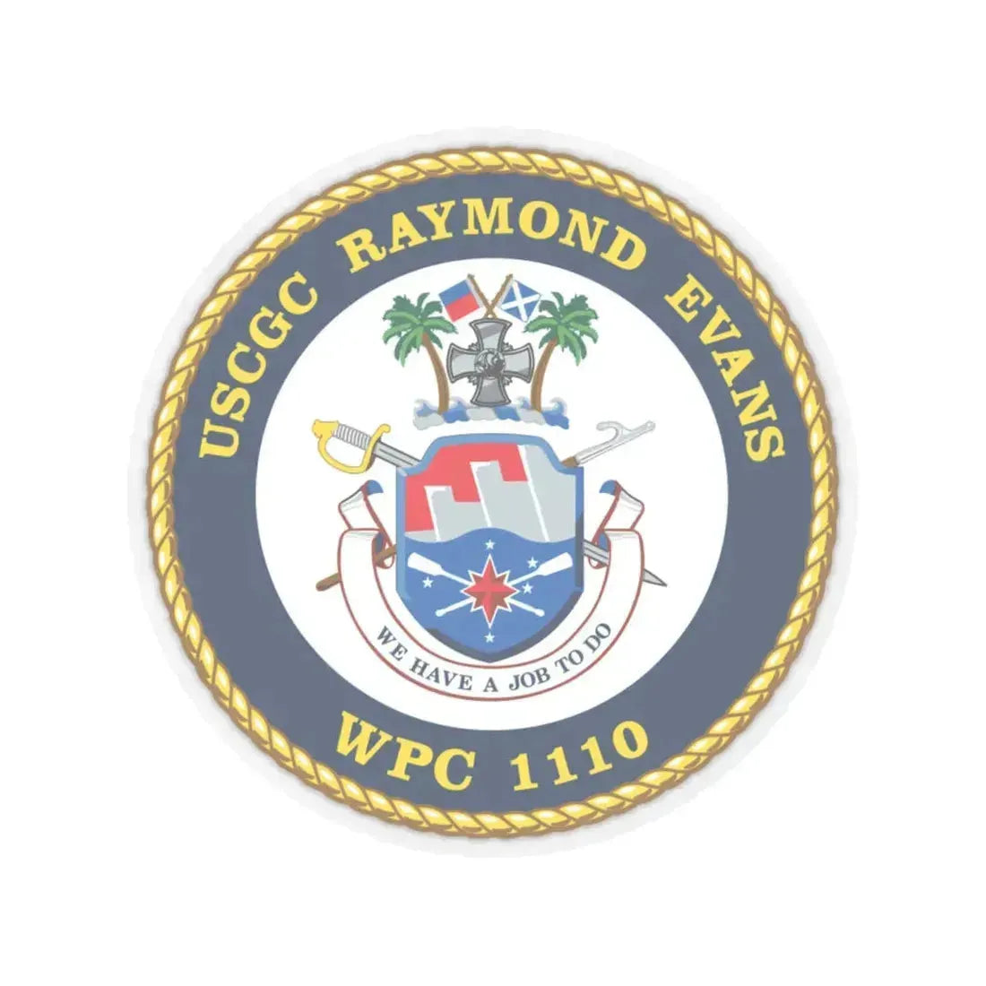 USCGC Raymond Evans WPC 1110 (U.S. Coast Guard) STICKER Vinyl Kiss-Cut Decal 6 Inch Transparent - The Sticker Space
