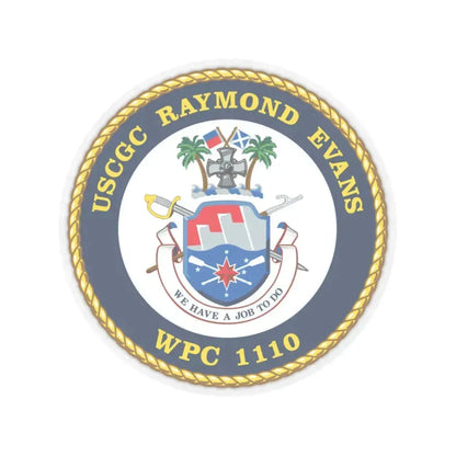 USCGC Raymond Evans WPC 1110 (U.S. Coast Guard) STICKER Vinyl Kiss-Cut Decal 6 Inch Transparent - The Sticker Space