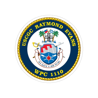 USCGC Raymond Evans WPC 1110 (U.S. Coast Guard) Transparent STICKER Die-Cut Vinyl Decal 5 Inch - The Sticker Space