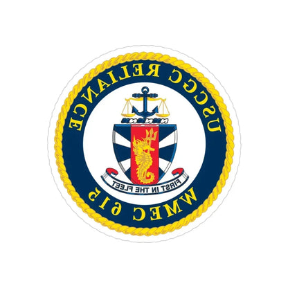 USCGC Reliance   Glassware (U.S. Coast Guard) REVERSE PRINT Transparent Die-Cut STICKER 3 Inch Die-Cut Transparent - The Sticker Space