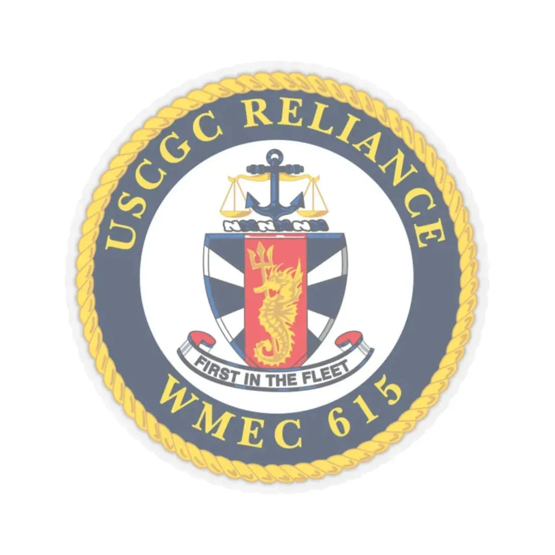 USCGC Reliance   Glassware (U.S. Coast Guard) STICKER Vinyl Kiss-Cut Decal 2 Inch Transparent - The Sticker Space