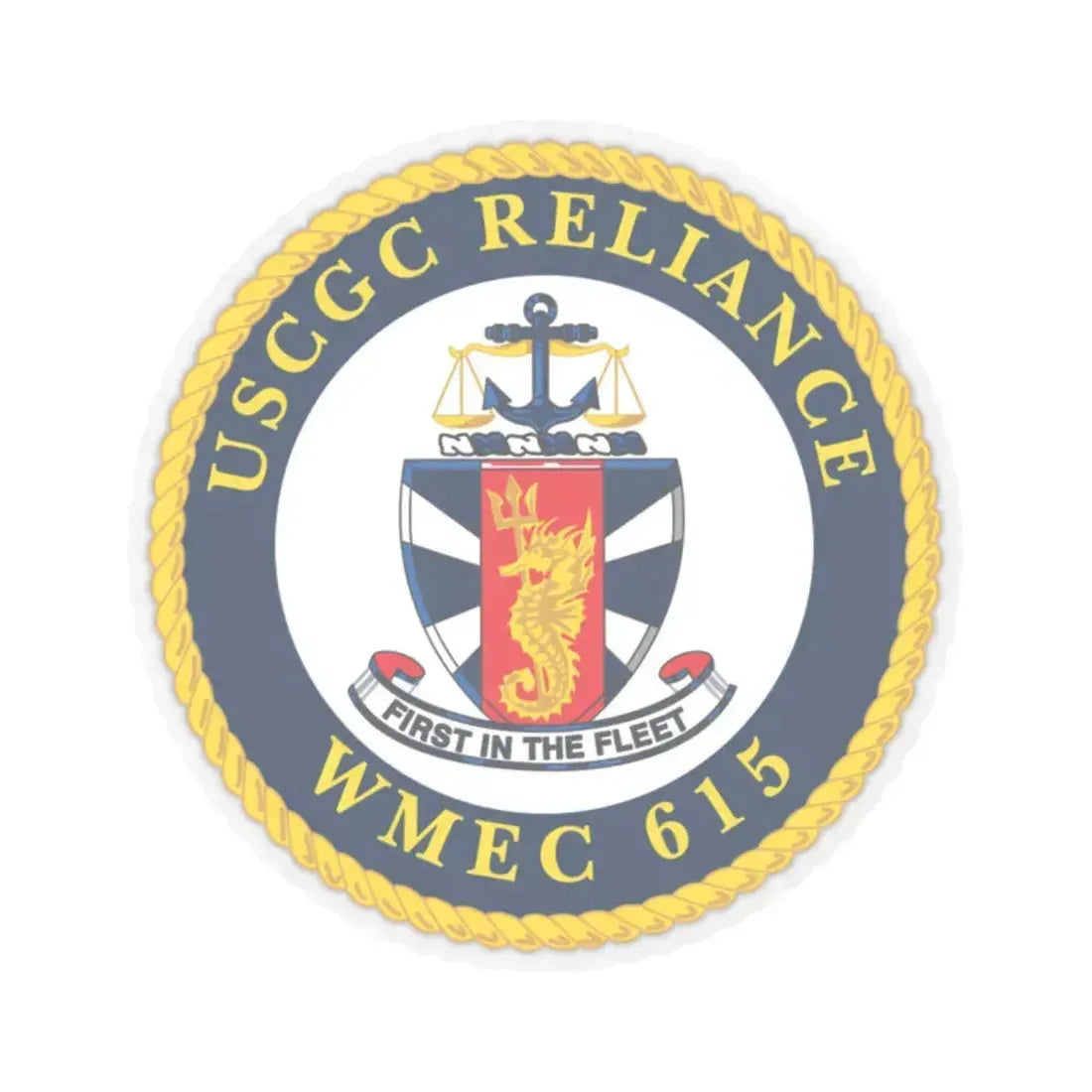 USCGC Reliance   Glassware (U.S. Coast Guard) STICKER Vinyl Kiss-Cut Decal 2 Inch Transparent - The Sticker Space