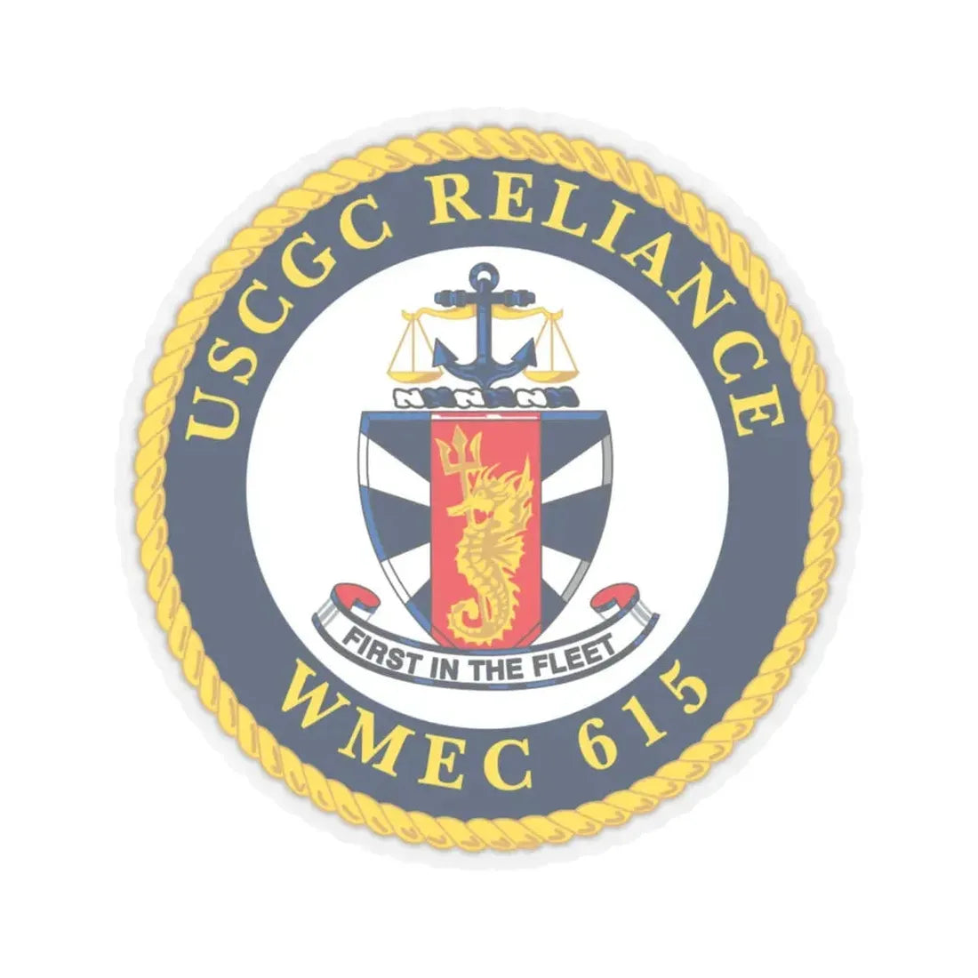 USCGC Reliance   Glassware (U.S. Coast Guard) STICKER Vinyl Kiss-Cut Decal 6 Inch Transparent - The Sticker Space