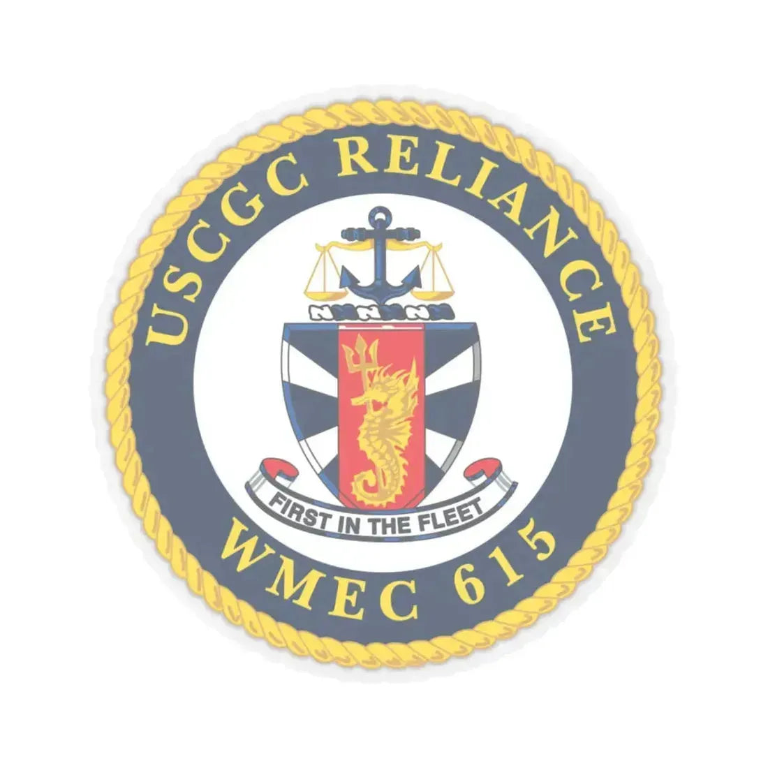 USCGC Reliance   Glassware (U.S. Coast Guard) STICKER Vinyl Kiss-Cut Decal 6 Inch Transparent - The Sticker Space