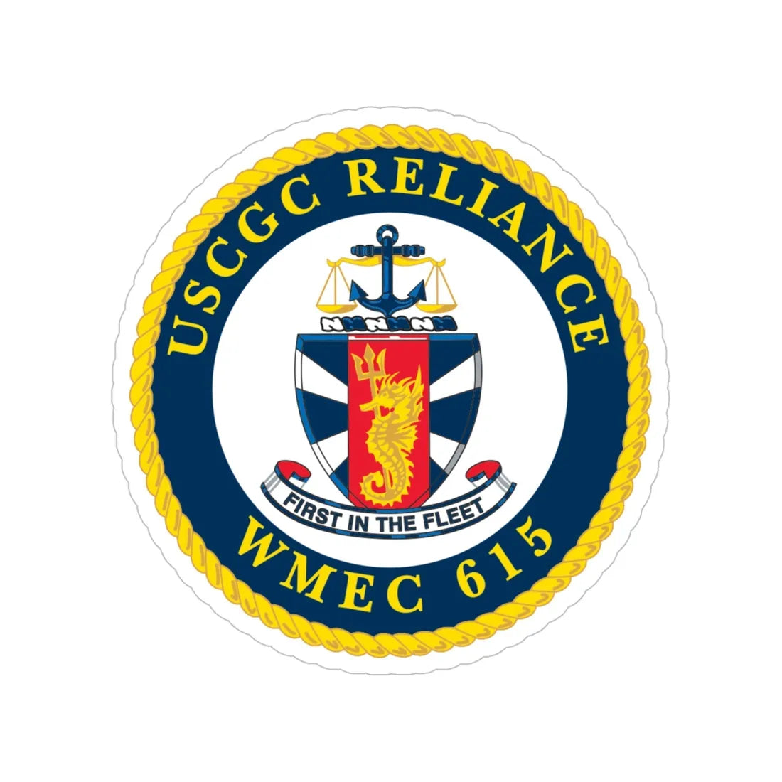 USCGC Reliance (U.S. Coast Guard) Transparent STICKER Die-Cut Vinyl Decal 4 Inch - The Sticker Space