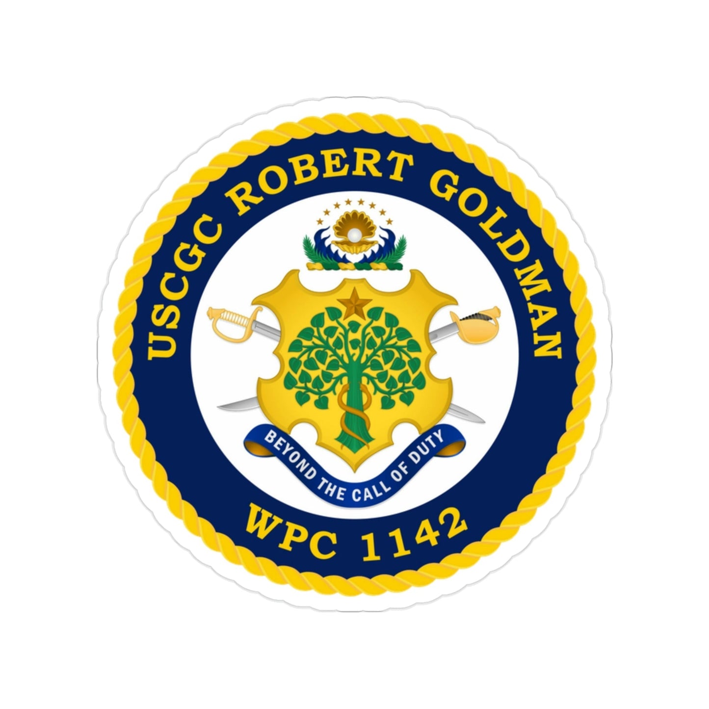 USCGC Robert Goldman WPC 1142 (U.S. Coast Guard) Transparent STICKER Die-Cut Vinyl Decal-2 Inch-The Sticker Space