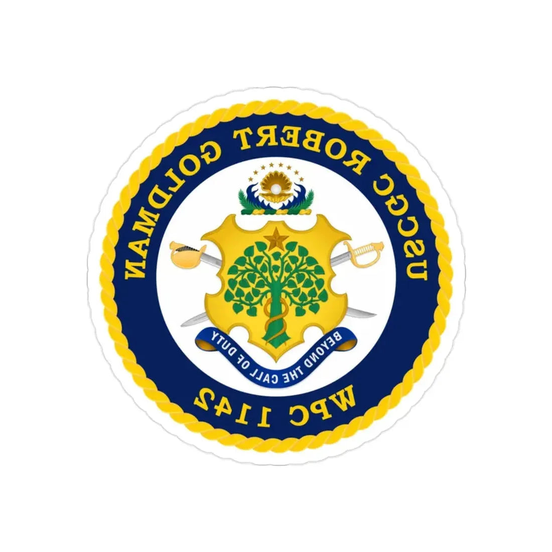 USCGC Robert Goldman WPC 1142 (U.S. Coast Guard) REVERSE PRINT Transparent Die-Cut STICKER 2 Inch Die-Cut Transparent - The Sticker Space