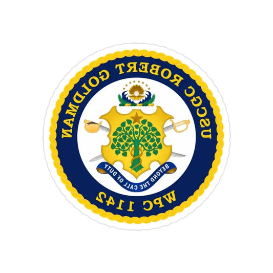 USCGC Robert Goldman WPC 1142 (U.S. Coast Guard) REVERSE PRINT Transparent Die-Cut STICKER 2 Inch Die-Cut Transparent - The Sticker Space