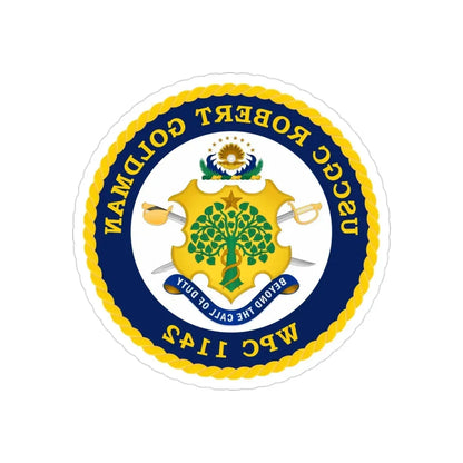 USCGC Robert Goldman WPC 1142 (U.S. Coast Guard) REVERSE PRINT Transparent Die-Cut STICKER 3 Inch Die-Cut Transparent - The Sticker Space