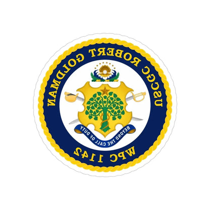 USCGC Robert Goldman WPC 1142 (U.S. Coast Guard) REVERSE PRINT Transparent Die-Cut STICKER 4 Inch Die-Cut Transparent - The Sticker Space