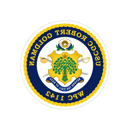 USCGC Robert Goldman WPC 1142 (U.S. Coast Guard) REVERSE PRINT Transparent Die-Cut STICKER 5 Inch Die-Cut Transparent - The Sticker Space