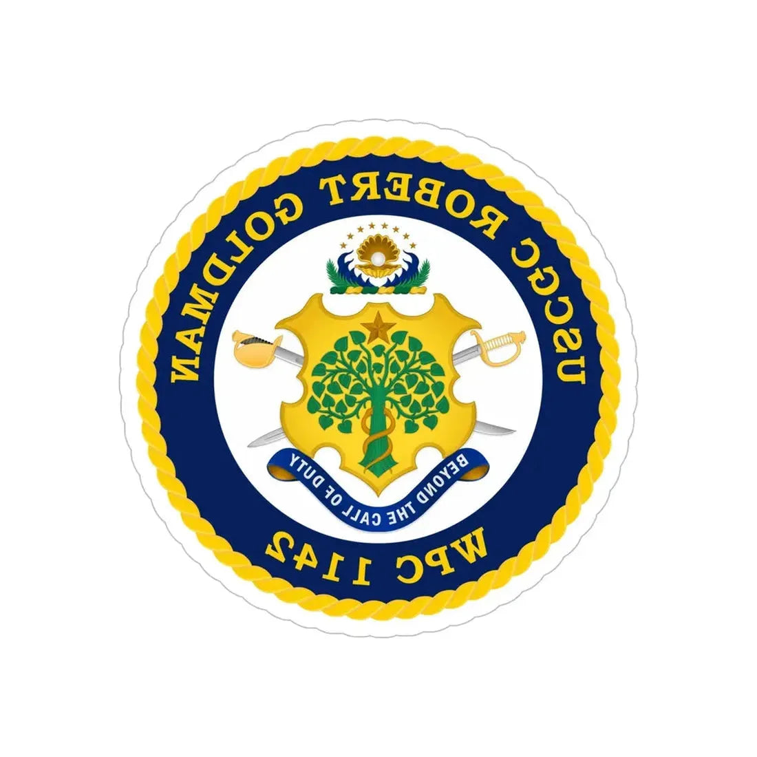 USCGC Robert Goldman WPC 1142 (U.S. Coast Guard) REVERSE PRINT Transparent Die-Cut STICKER 6 Inch Die-Cut Transparent - The Sticker Space